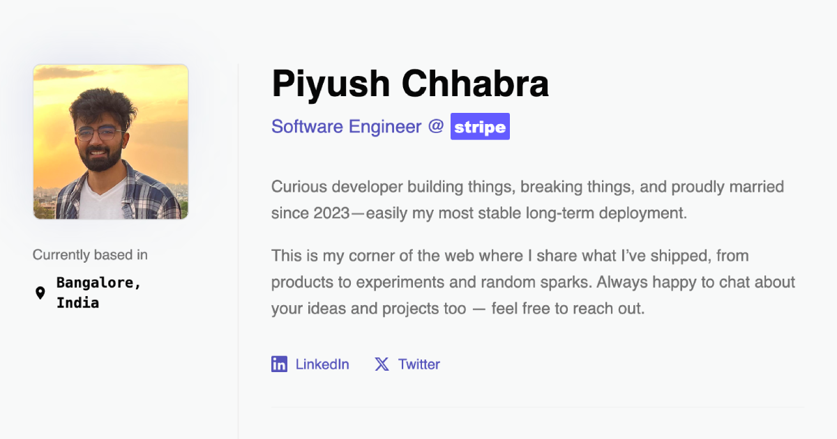Piyush Chhabra | Software Engineer